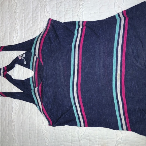 SPLENDID Tank Top Camisole Blue White Pink Striped Sleeveless Medium M U.S.A. - Picture 6 of 12